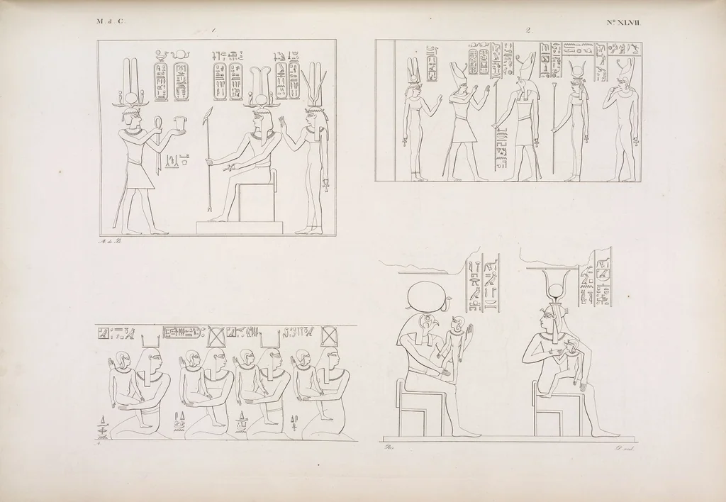 An illustration from I monumenti dell'Egitto e della Nubia disegnati dalla spedizione scientifico-letteraria toscana in Egitto; distribuiti in ordine di materie interpretati ed illustrati dal dottore Ippolito Rosellini, 1832, leaf 367