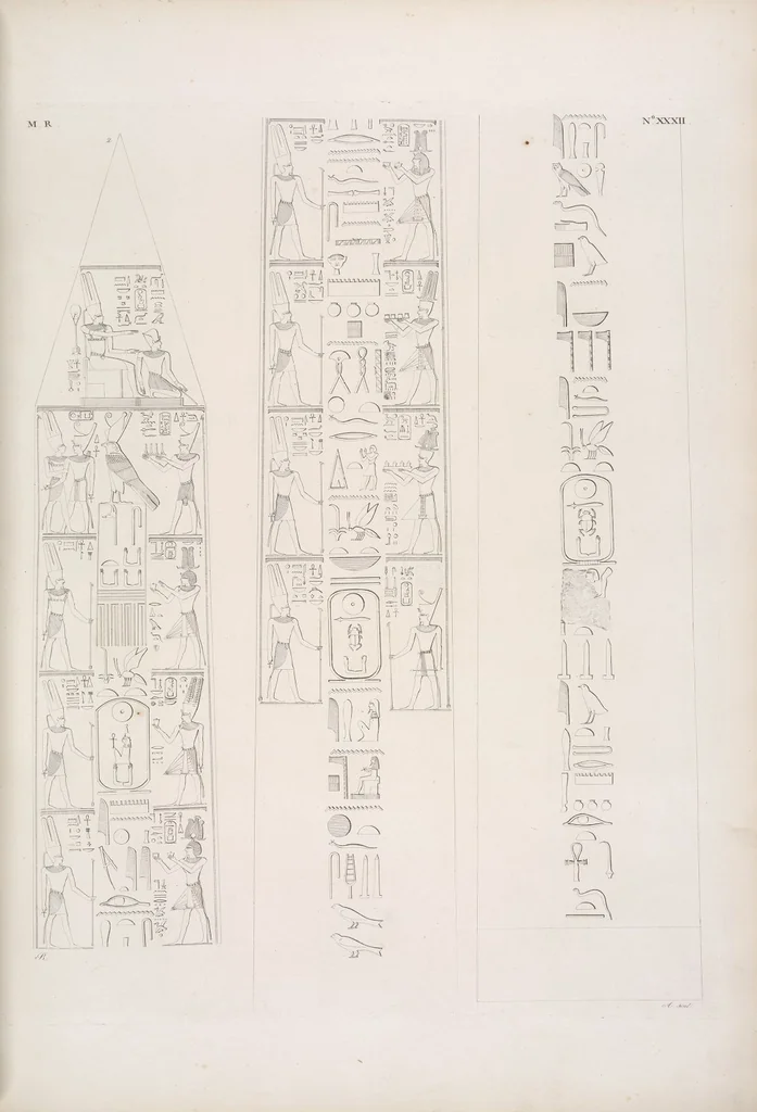An illustration from I monumenti dell'Egitto e della Nubia disegnati dalla spedizione scientifico-letteraria toscana in Egitto; distribuiti in ordine di materie interpretati ed illustrati dal dottore Ippolito Rosellini, 1832, leaf 37