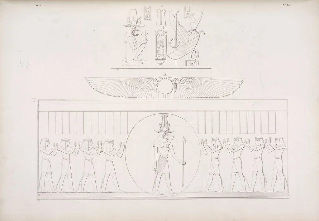 An illustration from I monumenti dell'Egitto e della Nubia disegnati dalla spedizione scientifico-letteraria toscana in Egitto; distribuiti in ordine di materie interpretati ed illustrati dal dottore Ippolito Rosellini, 1832, leaf 371