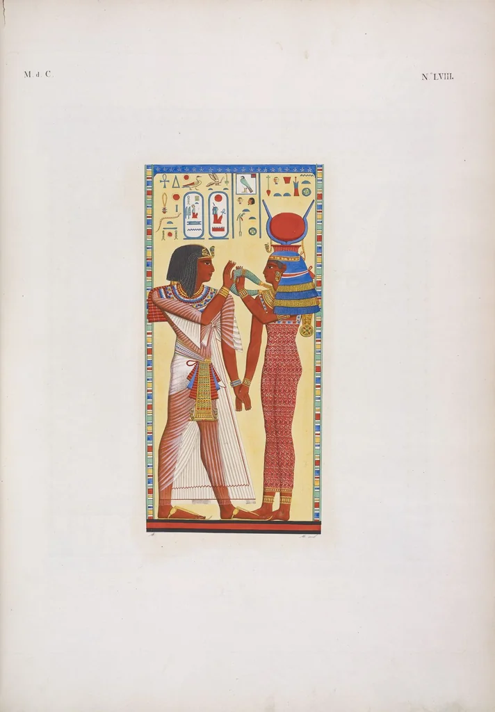 An illustration from I monumenti dell'Egitto e della Nubia disegnati dalla spedizione scientifico-letteraria toscana in Egitto; distribuiti in ordine di materie interpretati ed illustrati dal dottore Ippolito Rosellini, 1832, leaf 378