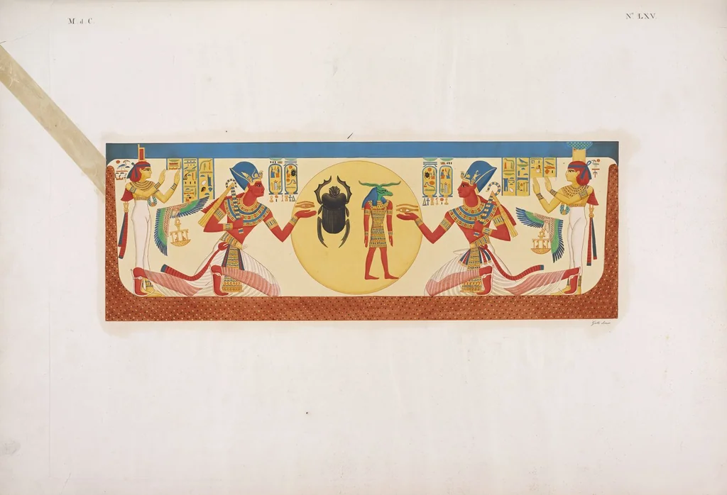 An illustration from I monumenti dell'Egitto e della Nubia disegnati dalla spedizione scientifico-letteraria toscana in Egitto; distribuiti in ordine di materie interpretati ed illustrati dal dottore Ippolito Rosellini, 1832, leaf 385