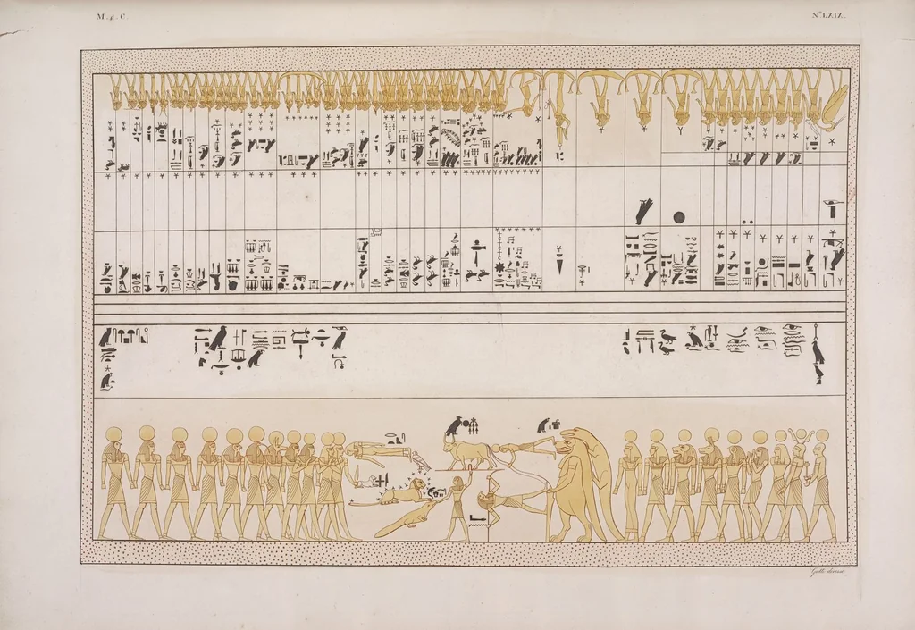 An illustration from I monumenti dell'Egitto e della Nubia disegnati dalla spedizione scientifico-letteraria toscana in Egitto; distribuiti in ordine di materie interpretati ed illustrati dal dottore Ippolito Rosellini, 1832, leaf 389
