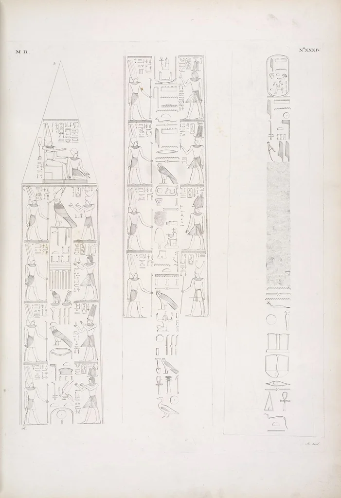 An illustration from I monumenti dell'Egitto e della Nubia disegnati dalla spedizione scientifico-letteraria toscana in Egitto; distribuiti in ordine di materie interpretati ed illustrati dal dottore Ippolito Rosellini, 1832, leaf 39