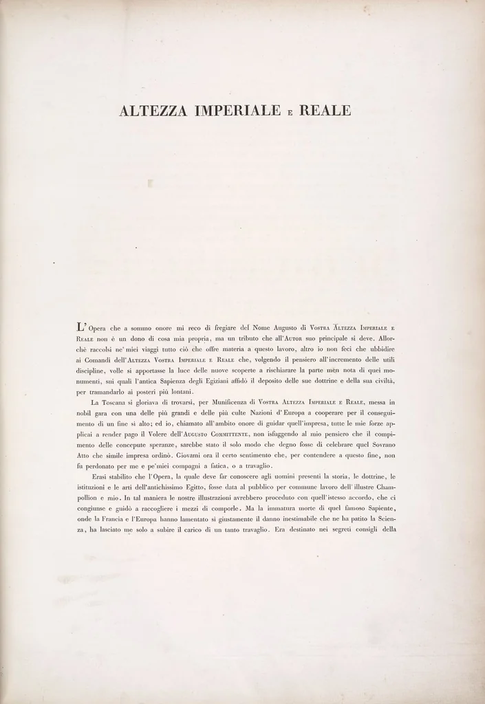 An illustration from I monumenti dell'Egitto e della Nubia disegnati dalla spedizione scientifico-letteraria toscana in Egitto; distribuiti in ordine di materie interpretati ed illustrati dal dottore Ippolito Rosellini, 1832, leaf 4