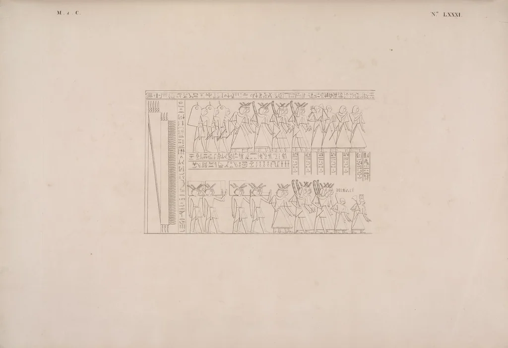 An illustration from I monumenti dell'Egitto e della Nubia disegnati dalla spedizione scientifico-letteraria toscana in Egitto; distribuiti in ordine di materie interpretati ed illustrati dal dottore Ippolito Rosellini, 1832, leaf 401