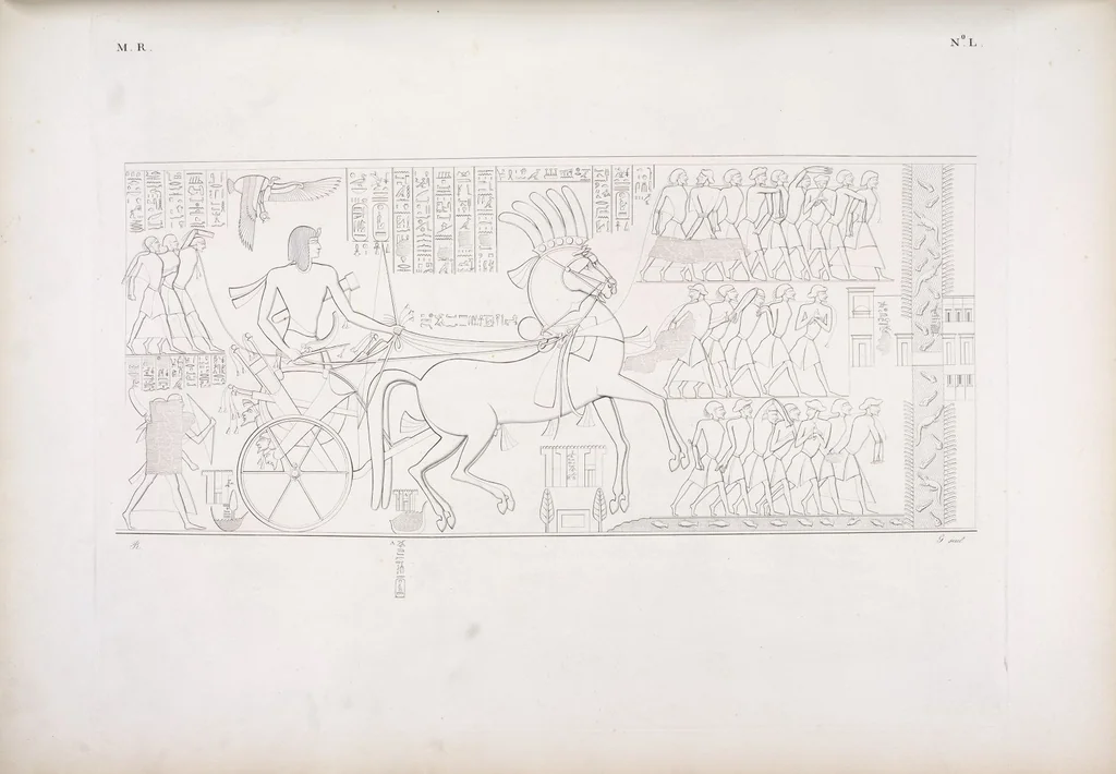 An illustration from I monumenti dell'Egitto e della Nubia disegnati dalla spedizione scientifico-letteraria toscana in Egitto; distribuiti in ordine di materie interpretati ed illustrati dal dottore Ippolito Rosellini, 1832, leaf 59