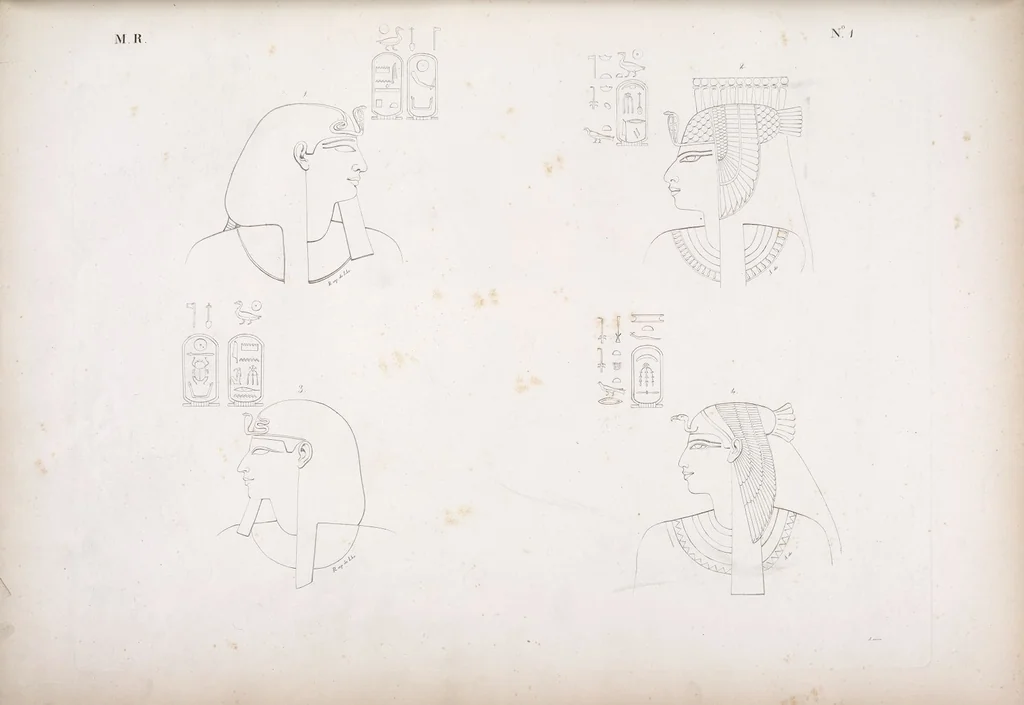 An illustration from I monumenti dell'Egitto e della Nubia disegnati dalla spedizione scientifico-letteraria toscana in Egitto; distribuiti in ordine di materie interpretati ed illustrati dal dottore Ippolito Rosellini, 1832, leaf 6