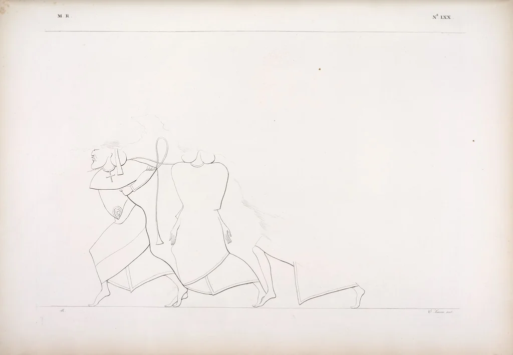 An illustration from I monumenti dell'Egitto e della Nubia disegnati dalla spedizione scientifico-letteraria toscana in Egitto; distribuiti in ordine di materie interpretati ed illustrati dal dottore Ippolito Rosellini, 1832, leaf 79
