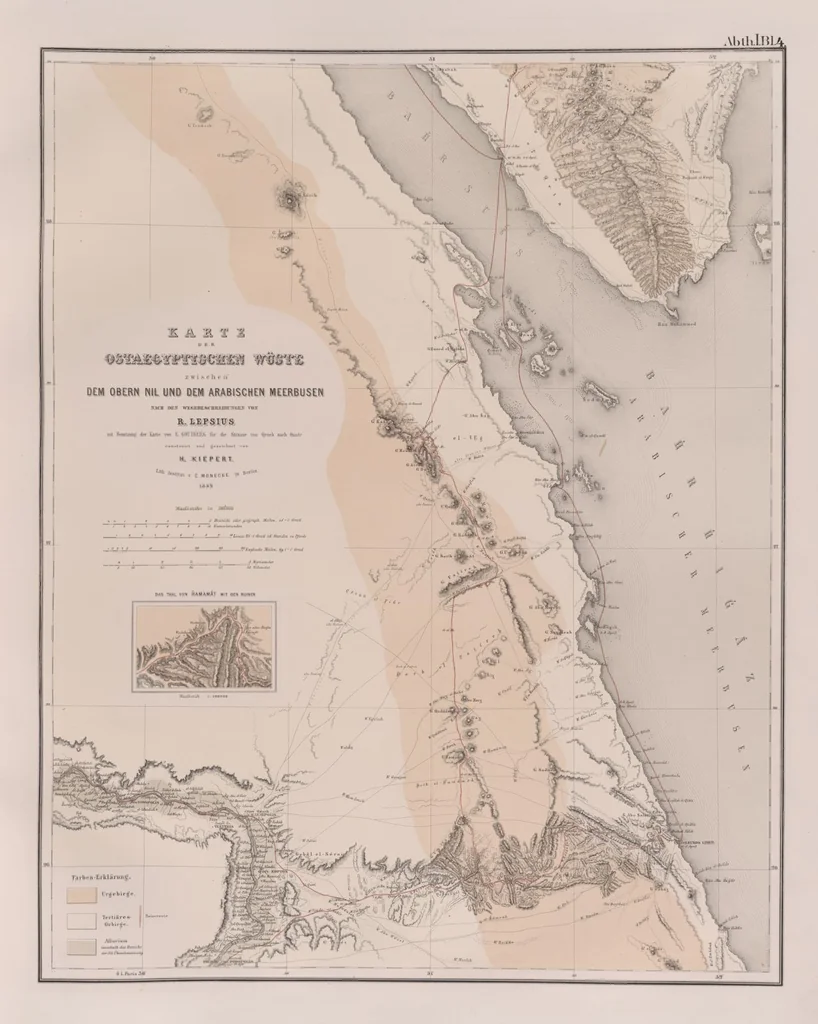 An illustration from Denkmaeler aus Aegypten und Aethiopien nach den Zeichnungen der von seiner Majestat dem Koenige von Preussen Friedrich Wilhelm IV nach diesen Landern gesendeten und in den Jahren 1842-1845 ausgefuhrten wissenschaftlichen Expedition, 1849, leaf 10