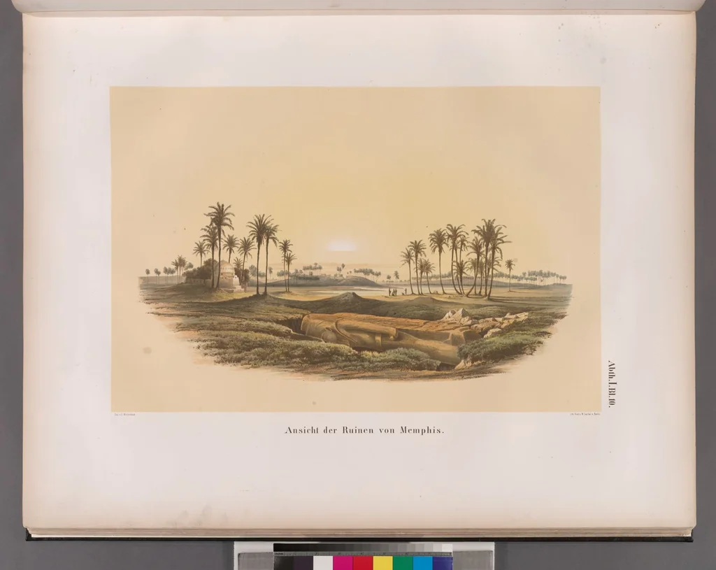 An illustration from Denkmaeler aus Aegypten und Aethiopien nach den Zeichnungen der von seiner Majestat dem Koenige von Preussen Friedrich Wilhelm IV nach diesen Landern gesendeten und in den Jahren 1842-1845 ausgefuhrten wissenschaftlichen Expedition, 1849, leaf 16