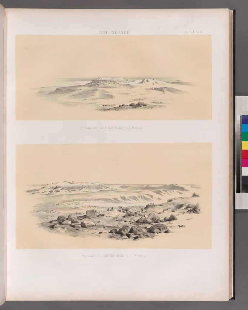 An illustration from Denkmaeler aus Aegypten und Aethiopien nach den Zeichnungen der von seiner Majestat dem Koenige von Preussen Friedrich Wilhelm IV nach diesen Landern gesendeten und in den Jahren 1842-1845 ausgefuhrten wissenschaftlichen Expedition, 1849, leaf 19