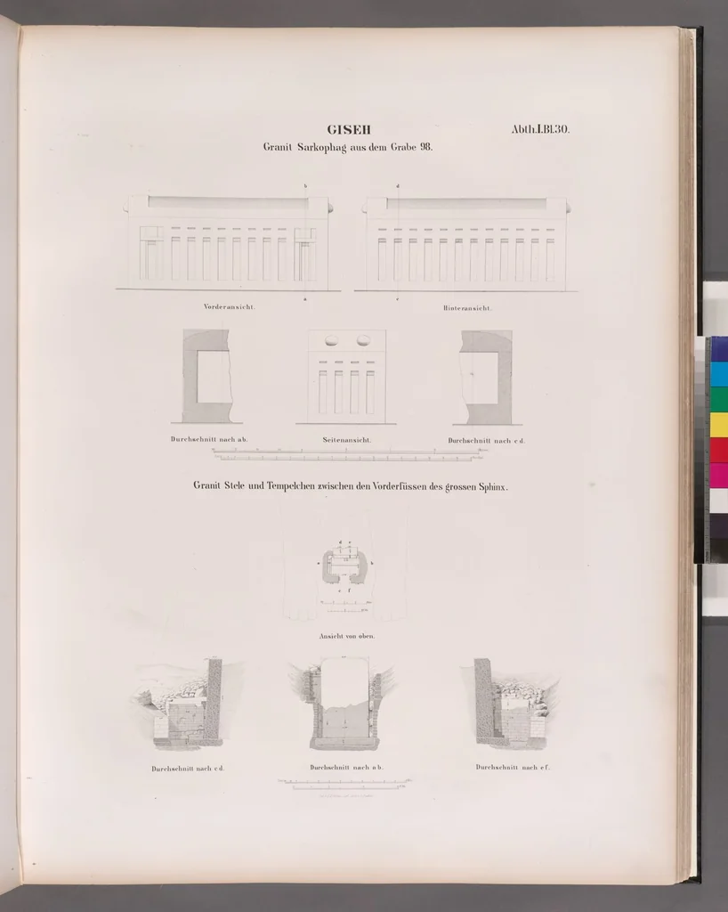 An illustration from Denkmaeler aus Aegypten und Aethiopien nach den Zeichnungen der von seiner Majestat dem Koenige von Preussen Friedrich Wilhelm IV nach diesen Landern gesendeten und in den Jahren 1842-1845 ausgefuhrten wissenschaftlichen Expedition, 1849, leaf 36