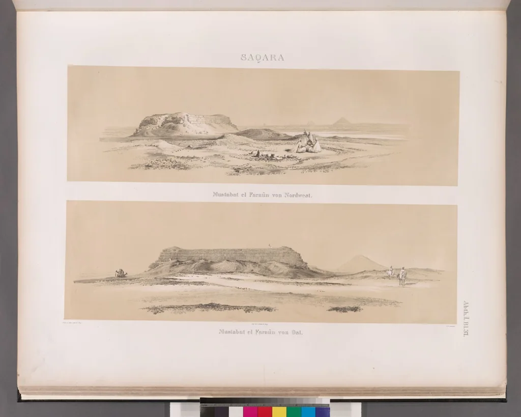 An illustration from Denkmaeler aus Aegypten und Aethiopien nach den Zeichnungen der von seiner Majestat dem Koenige von Preussen Friedrich Wilhelm IV nach diesen Landern gesendeten und in den Jahren 1842-1845 ausgefuhrten wissenschaftlichen Expedition, 1849, leaf 43