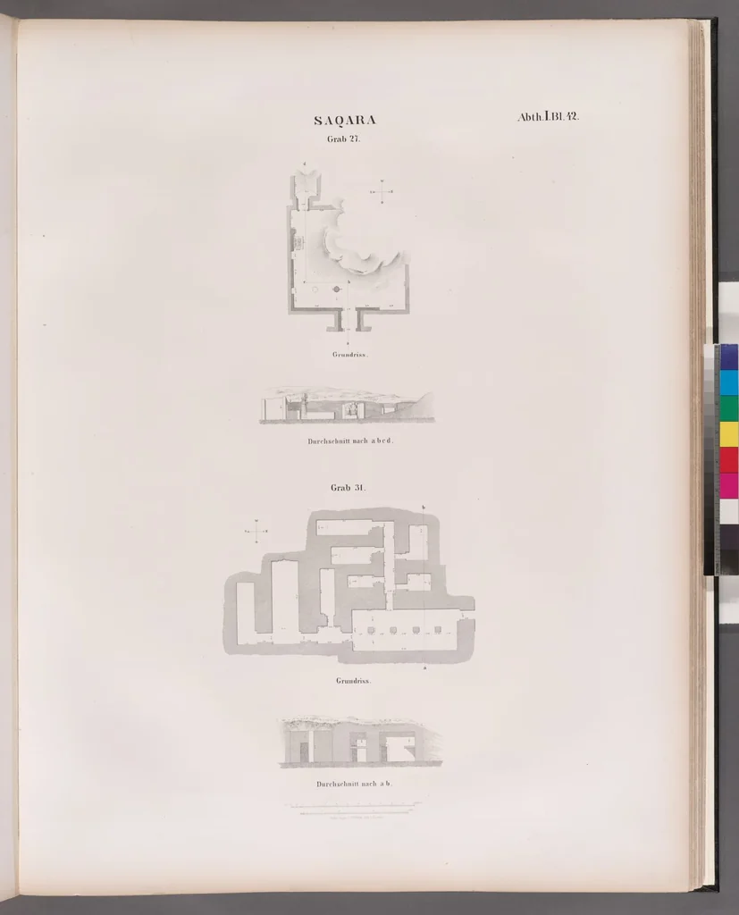 An illustration from Denkmaeler aus Aegypten und Aethiopien nach den Zeichnungen der von seiner Majestat dem Koenige von Preussen Friedrich Wilhelm IV nach diesen Landern gesendeten und in den Jahren 1842-1845 ausgefuhrten wissenschaftlichen Expedition, 1849, leaf 48
