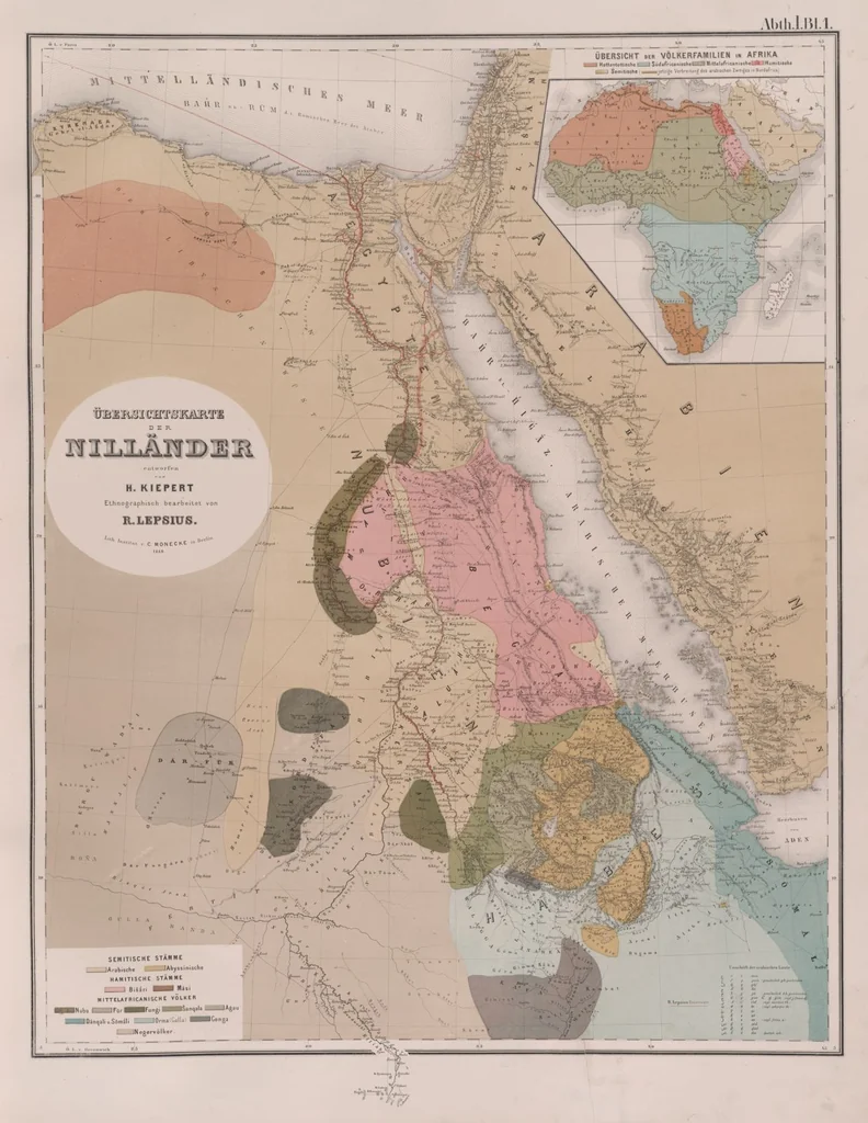 An illustration from Denkmaeler aus Aegypten und Aethiopien nach den Zeichnungen der von seiner Majestat dem Koenige von Preussen Friedrich Wilhelm IV nach diesen Landern gesendeten und in den Jahren 1842-1845 ausgefuhrten wissenschaftlichen Expedition, 1849, leaf 5