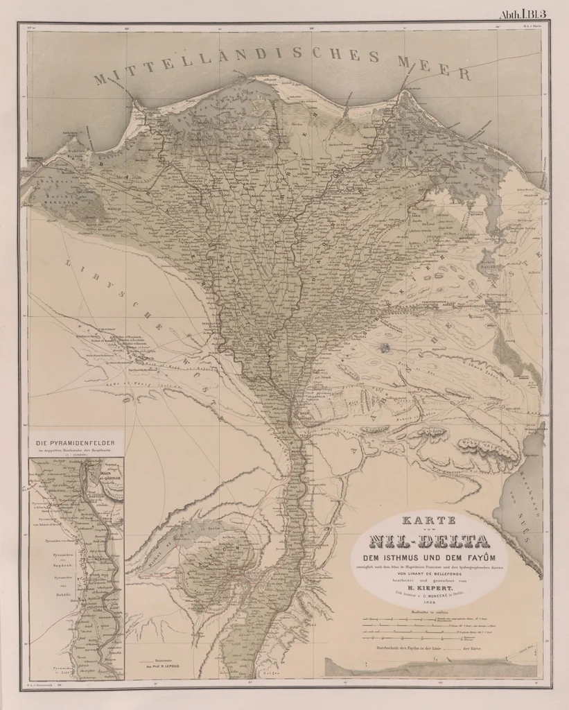 An illustration from Denkmaeler aus Aegypten und Aethiopien nach den Zeichnungen der von seiner Majestat dem Koenige von Preussen Friedrich Wilhelm IV nach diesen Landern gesendeten und in den Jahren 1842-1845 ausgefuhrten wissenschaftlichen Expedition, 1849, leaf 8