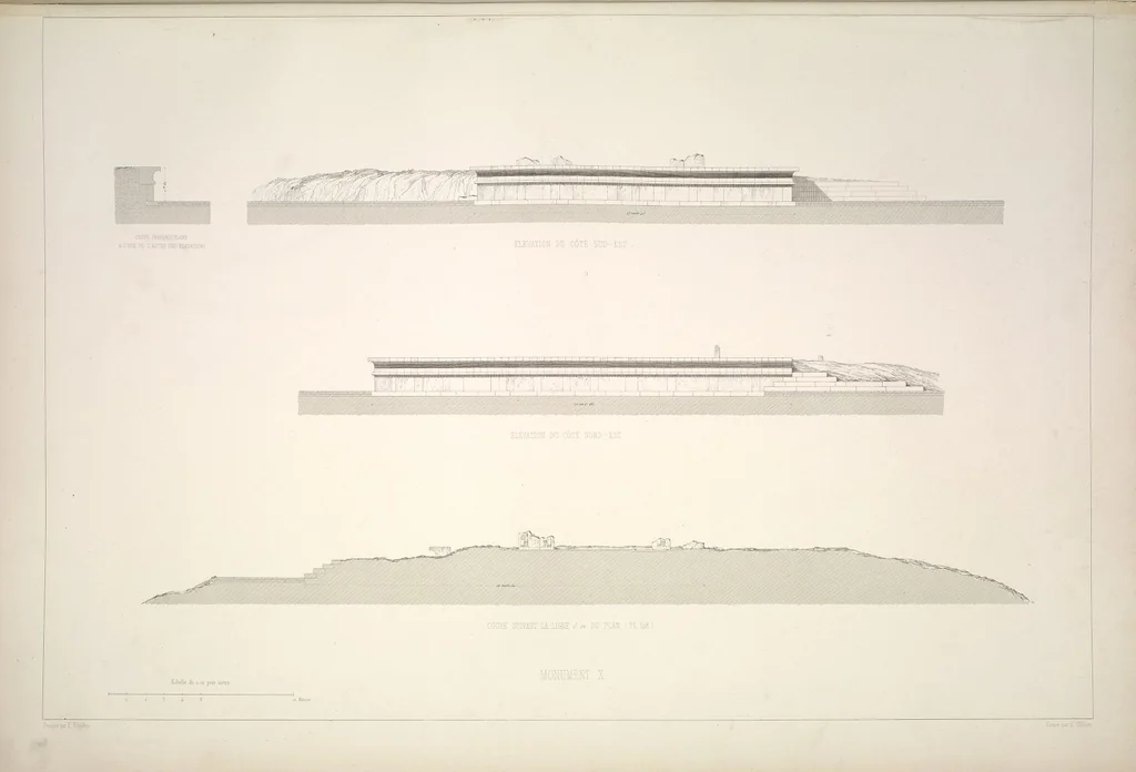An illustration from Monument de Ninive, découvert et décrit par M.P.E. Botta; mesuré et dessiné par M.E. Flandin. Ouvrage publié par ordre du gouvernement sous les auspices de M. le ministre de l'intérieur et sous la direction d'une commission de l'Institut, 1849, leaf 156