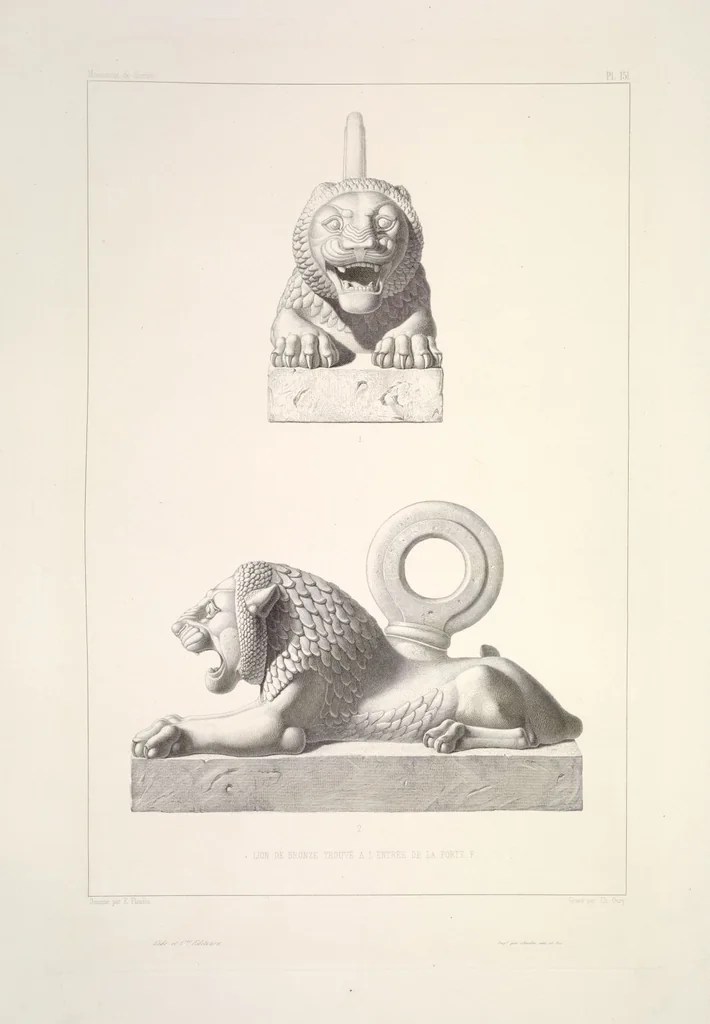 An illustration from Monument de Ninive, découvert et décrit par M.P.E. Botta; mesuré et dessiné par M.E. Flandin. Ouvrage publié par ordre du gouvernement sous les auspices de M. le ministre de l'intérieur et sous la direction d'une commission de l'Institut, 1849, leaf 158