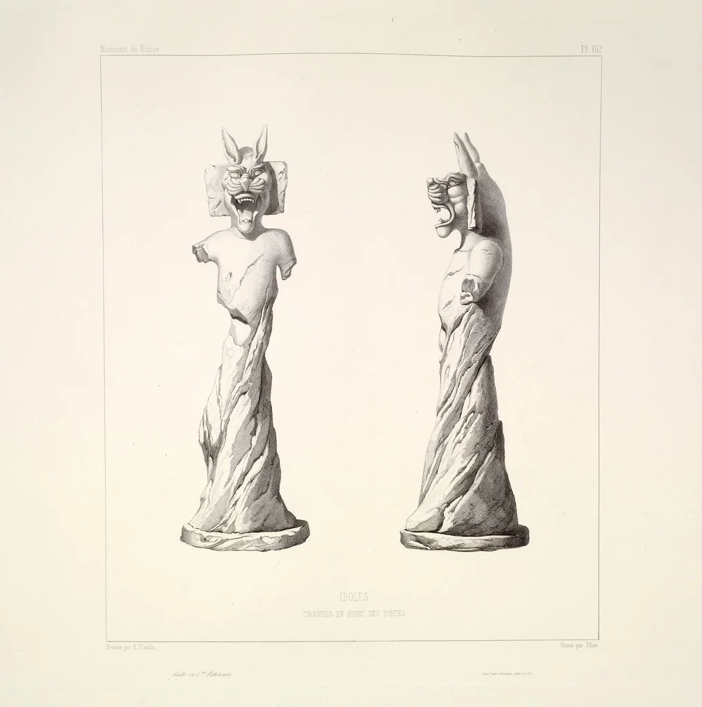 An illustration from Monument de Ninive, découvert et décrit par M.P.E. Botta; mesuré et dessiné par M.E. Flandin. Ouvrage publié par ordre du gouvernement sous les auspices de M. le ministre de l'intérieur et sous la direction d'une commission de l'Institut, 1849, leaf 159