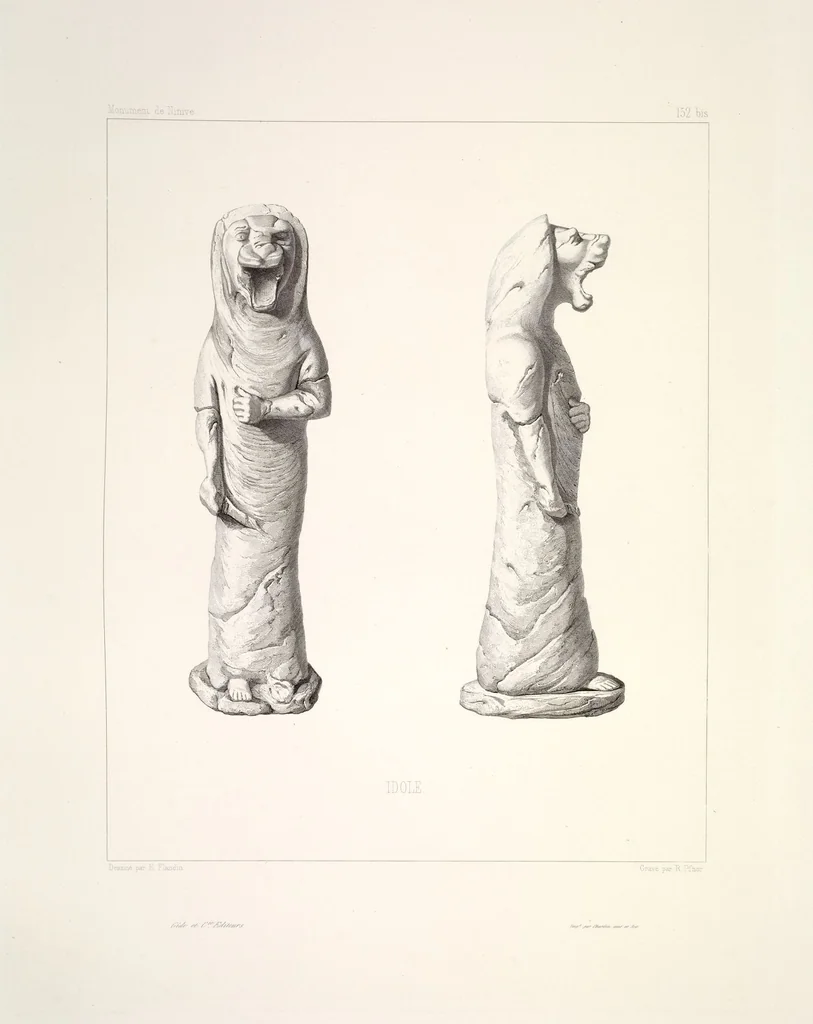 An illustration from Monument de Ninive, découvert et décrit par M.P.E. Botta; mesuré et dessiné par M.E. Flandin. Ouvrage publié par ordre du gouvernement sous les auspices de M. le ministre de l'intérieur et sous la direction d'une commission de l'Institut, 1849, leaf 160