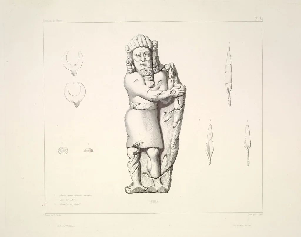 An illustration from Monument de Ninive, découvert et décrit par M.P.E. Botta; mesuré et dessiné par M.E. Flandin. Ouvrage publié par ordre du gouvernement sous les auspices de M. le ministre de l'intérieur et sous la direction d'une commission de l'Institut, 1849, leaf 162