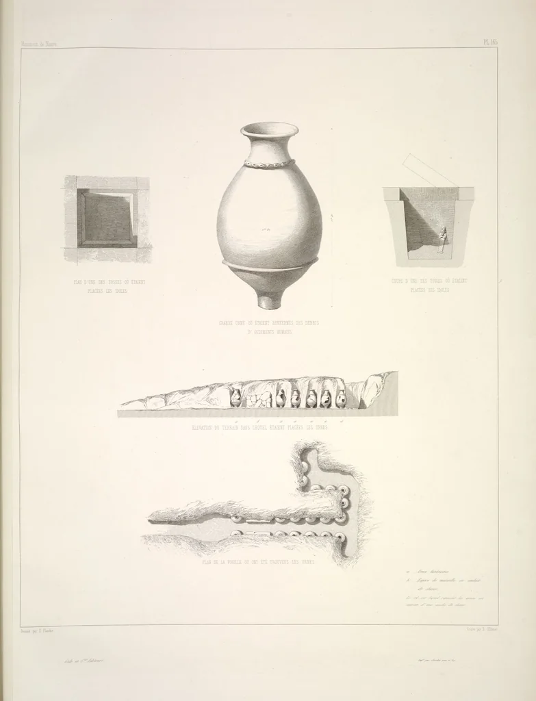 An illustration from Monument de Ninive, découvert et décrit par M.P.E. Botta; mesuré et dessiné par M.E. Flandin. Ouvrage publié par ordre du gouvernement sous les auspices de M. le ministre de l'intérieur et sous la direction d'une commission de l'Institut, 1849, leaf 173