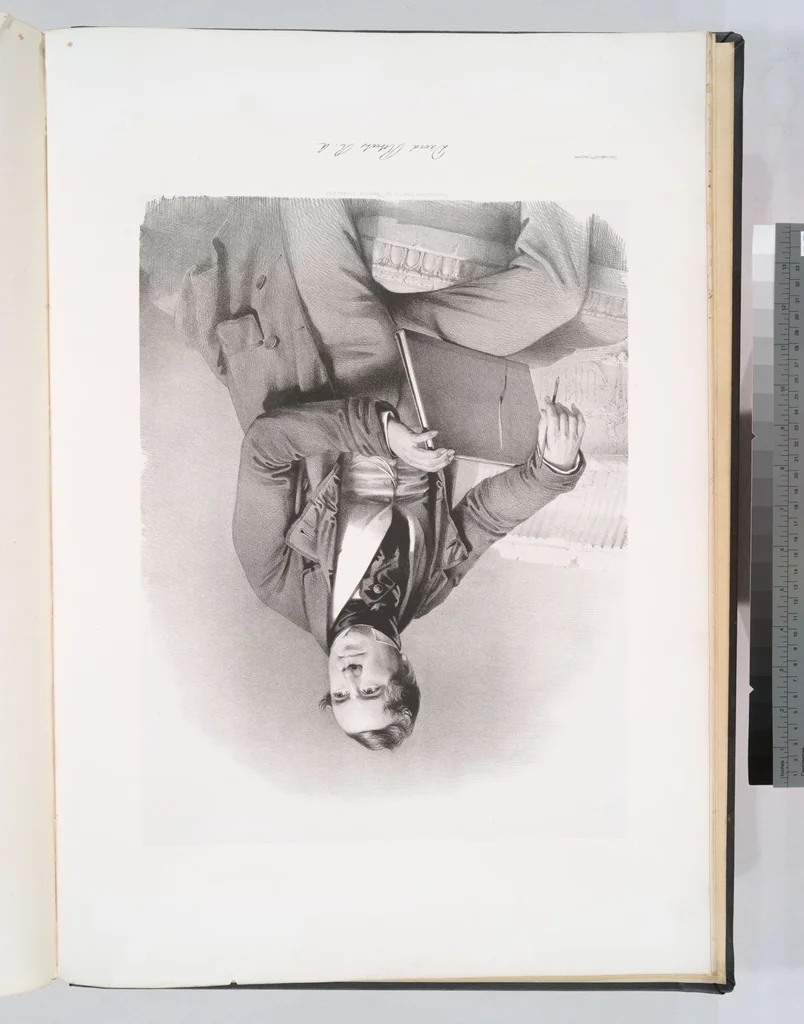 An illustration from The Holy Land, Syria, Idumea, Arabia, Egypt and Nubia. From drawings made on the spot by David Roberts ... With historical descriptions by the Revd. George Croly ... Lithographed by Louis Haghe, 1842, leaf 1