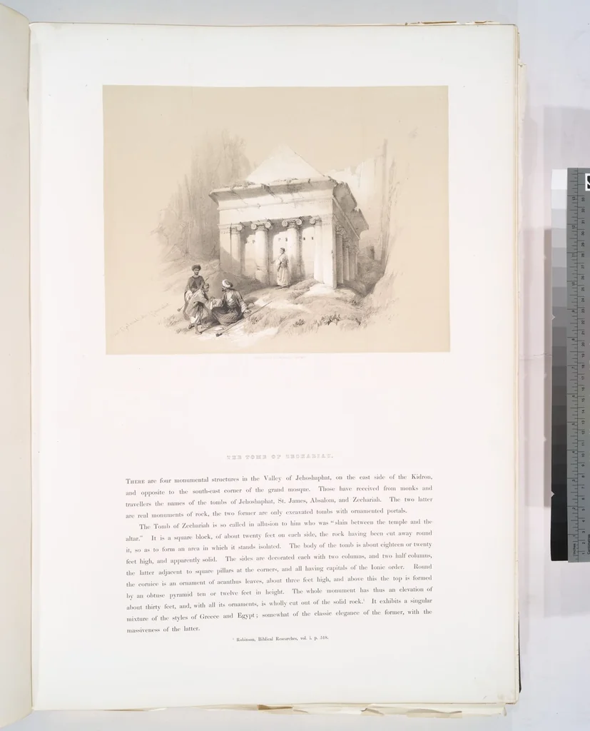 An illustration from The Holy Land, Syria, Idumea, Arabia, Egypt and Nubia. From drawings made on the spot by David Roberts ... With historical descriptions by the Revd. George Croly ... Lithographed by Louis Haghe, 1842, leaf 10