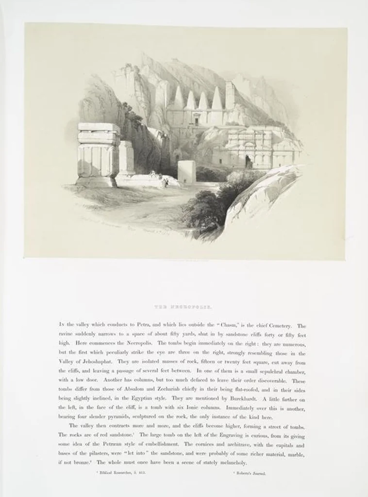 An illustration from The Holy Land, Syria, Idumea, Arabia, Egypt and Nubia. From drawings made on the spot by David Roberts ... With historical descriptions by the Revd. George Croly ... Lithographed by Louis Haghe, 1842, leaf 106