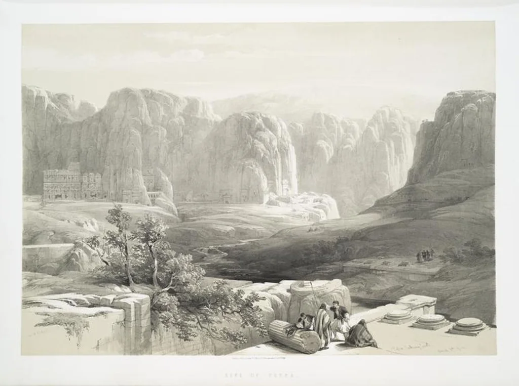 An illustration from The Holy Land, Syria, Idumea, Arabia, Egypt and Nubia. From drawings made on the spot by David Roberts ... With historical descriptions by the Revd. George Croly ... Lithographed by Louis Haghe, 1842, leaf 107