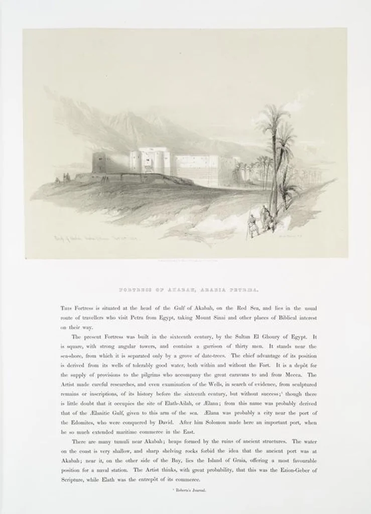 An illustration from The Holy Land, Syria, Idumea, Arabia, Egypt and Nubia. From drawings made on the spot by David Roberts ... With historical descriptions by the Revd. George Croly ... Lithographed by Louis Haghe, 1842, leaf 108