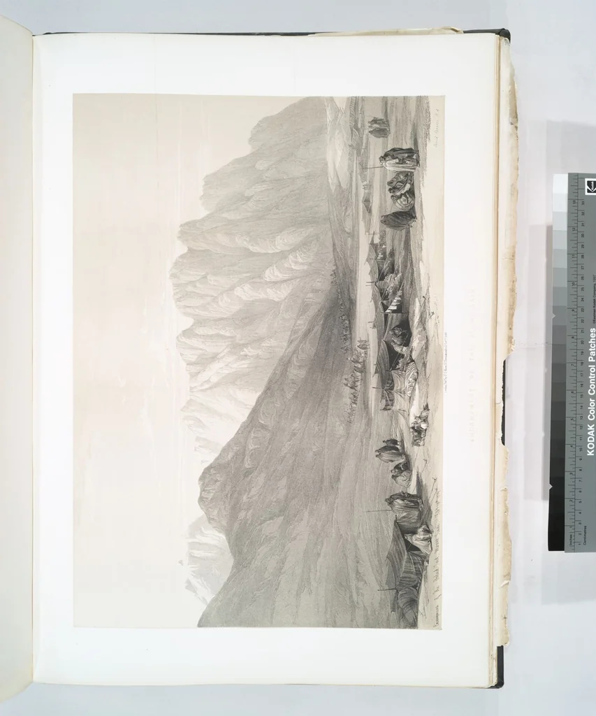 An illustration from The Holy Land, Syria, Idumea, Arabia, Egypt and Nubia. From drawings made on the spot by David Roberts ... With historical descriptions by the Revd. George Croly ... Lithographed by Louis Haghe, 1842, leaf 111