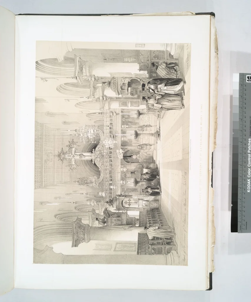 An illustration from The Holy Land, Syria, Idumea, Arabia, Egypt and Nubia. From drawings made on the spot by David Roberts ... With historical descriptions by the Revd. George Croly ... Lithographed by Louis Haghe, 1842, leaf 113