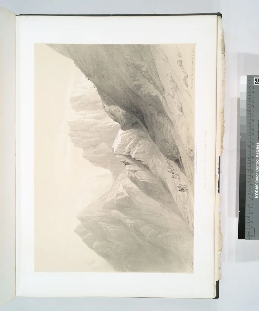 An illustration from The Holy Land, Syria, Idumea, Arabia, Egypt and Nubia. From drawings made on the spot by David Roberts ... With historical descriptions by the Revd. George Croly ... Lithographed by Louis Haghe, 1842, leaf 115