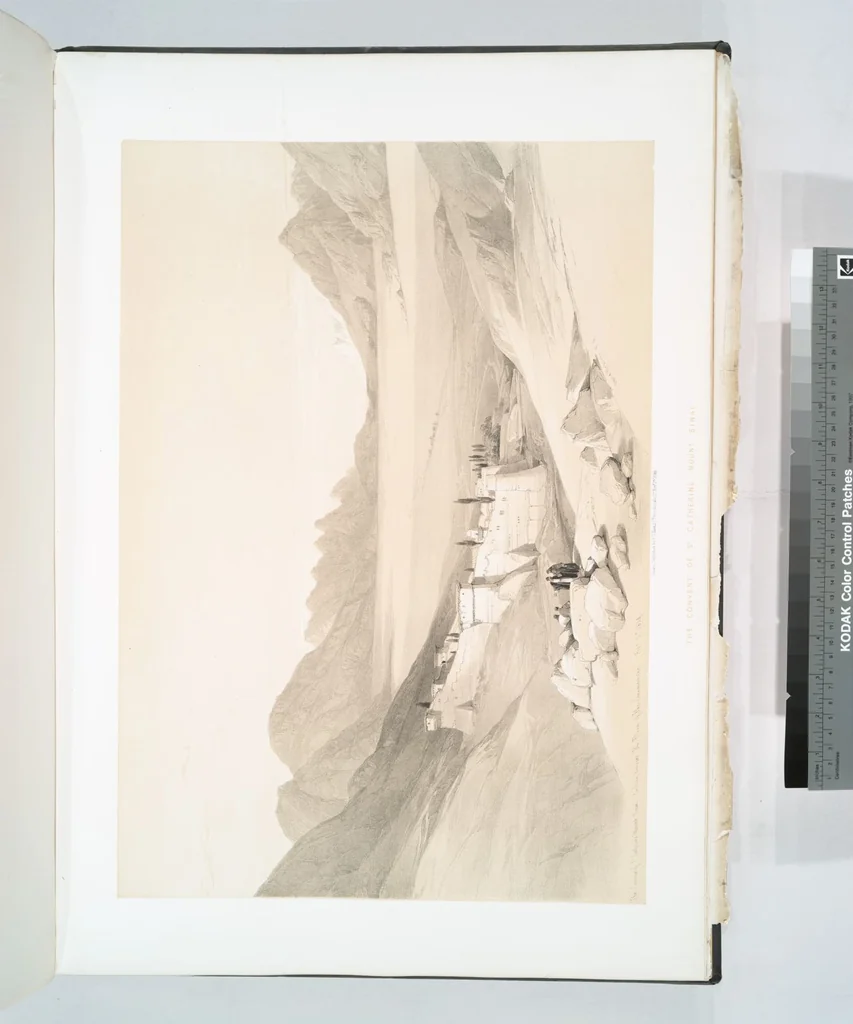 An illustration from The Holy Land, Syria, Idumea, Arabia, Egypt and Nubia. From drawings made on the spot by David Roberts ... With historical descriptions by the Revd. George Croly ... Lithographed by Louis Haghe, 1842, leaf 117