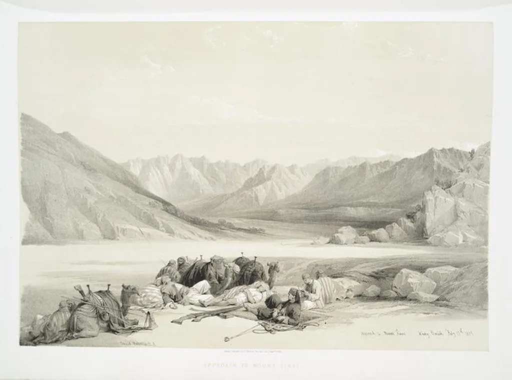 An illustration from The Holy Land, Syria, Idumea, Arabia, Egypt and Nubia. From drawings made on the spot by David Roberts ... With historical descriptions by the Revd. George Croly ... Lithographed by Louis Haghe, 1842, leaf 123