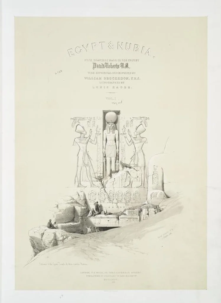 An illustration from The Holy Land, Syria, Idumea, Arabia, Egypt and Nubia. From drawings made on the spot by David Roberts ... With historical descriptions by the Revd. George Croly ... Lithographed by Louis Haghe, 1842, leaf 128
