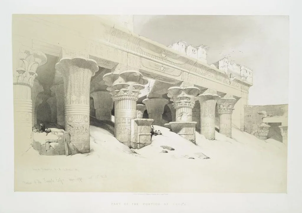 An illustration from The Holy Land, Syria, Idumea, Arabia, Egypt and Nubia. From drawings made on the spot by David Roberts ... With historical descriptions by the Revd. George Croly ... Lithographed by Louis Haghe, 1842, leaf 137
