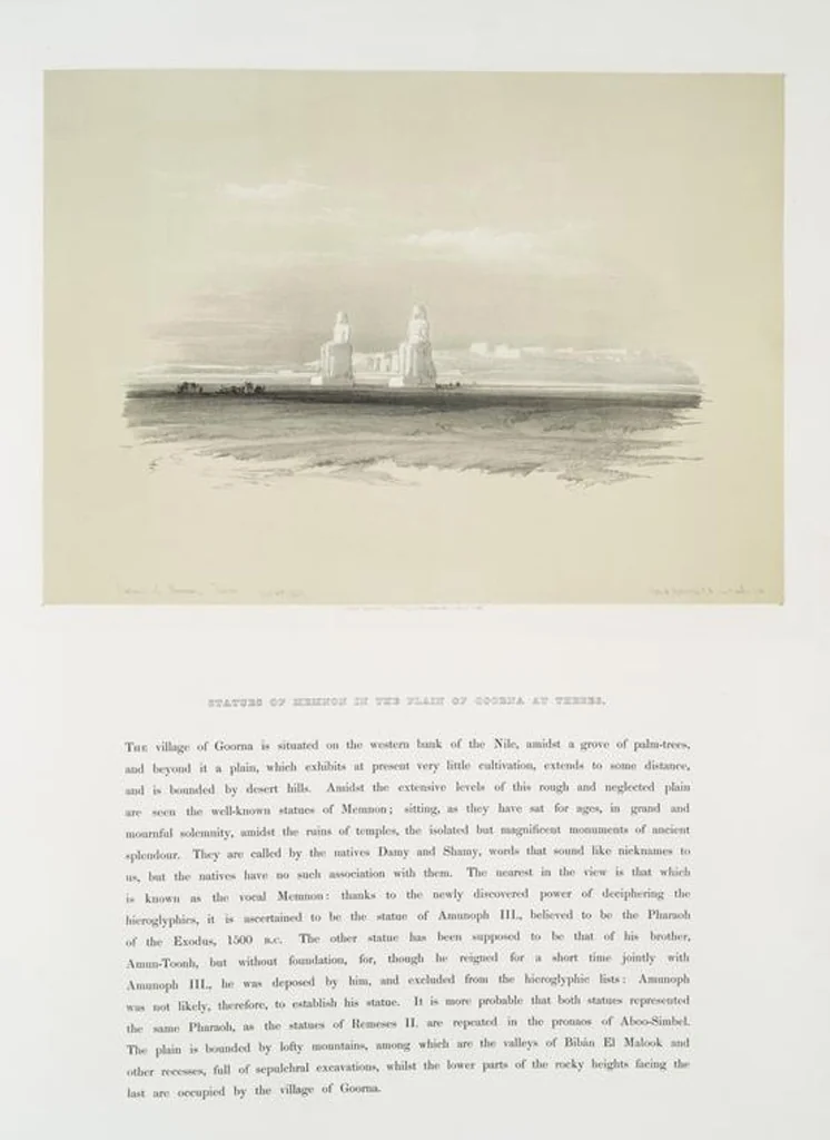 An illustration from The Holy Land, Syria, Idumea, Arabia, Egypt and Nubia. From drawings made on the spot by David Roberts ... With historical descriptions by the Revd. George Croly ... Lithographed by Louis Haghe, 1842, leaf 138