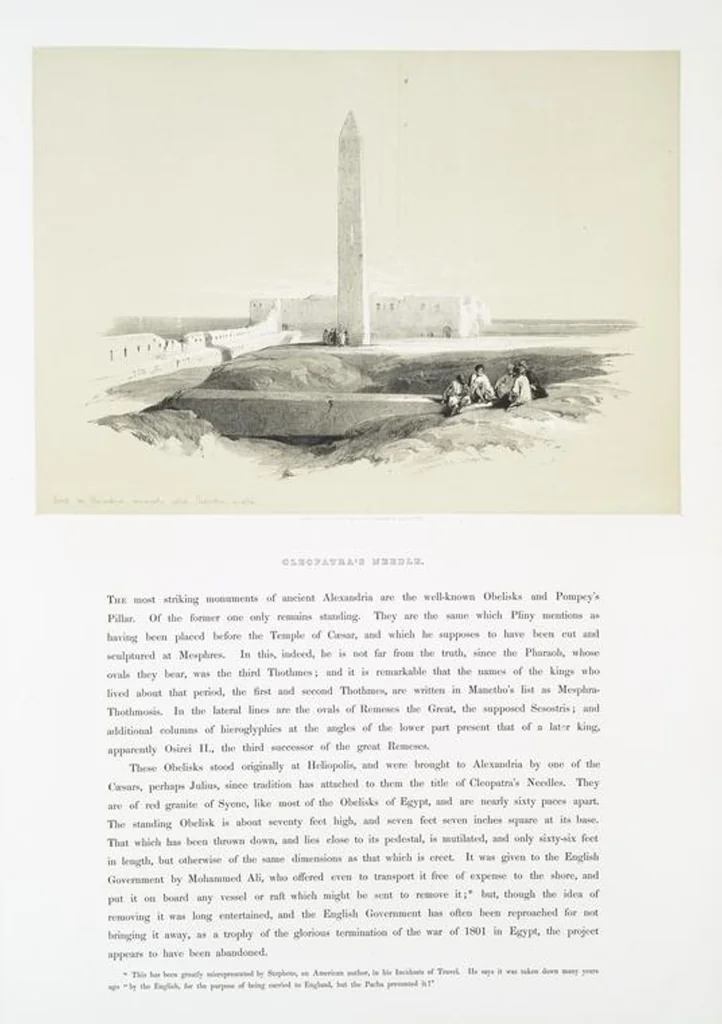 An illustration from The Holy Land, Syria, Idumea, Arabia, Egypt and Nubia. From drawings made on the spot by David Roberts ... With historical descriptions by the Revd. George Croly ... Lithographed by Louis Haghe, 1842, leaf 148
