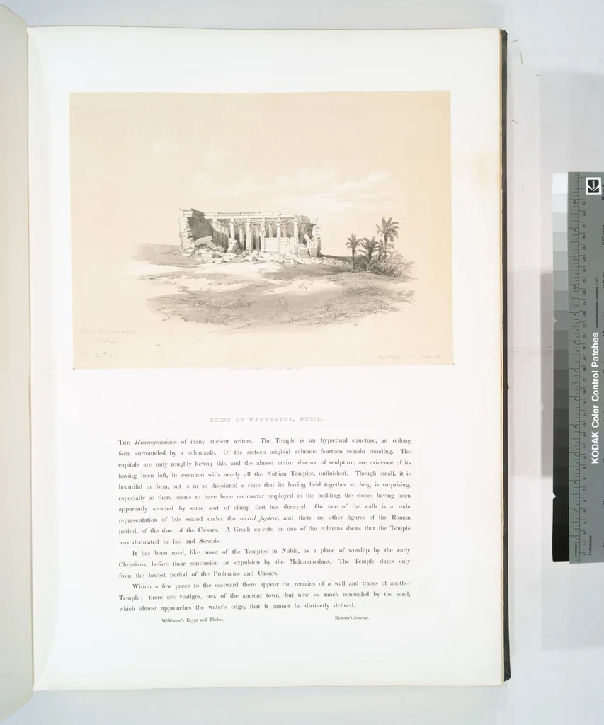 An illustration from The Holy Land, Syria, Idumea, Arabia, Egypt and Nubia. From drawings made on the spot by David Roberts ... With historical descriptions by the Revd. George Croly ... Lithographed by Louis Haghe, 1842, leaf 150