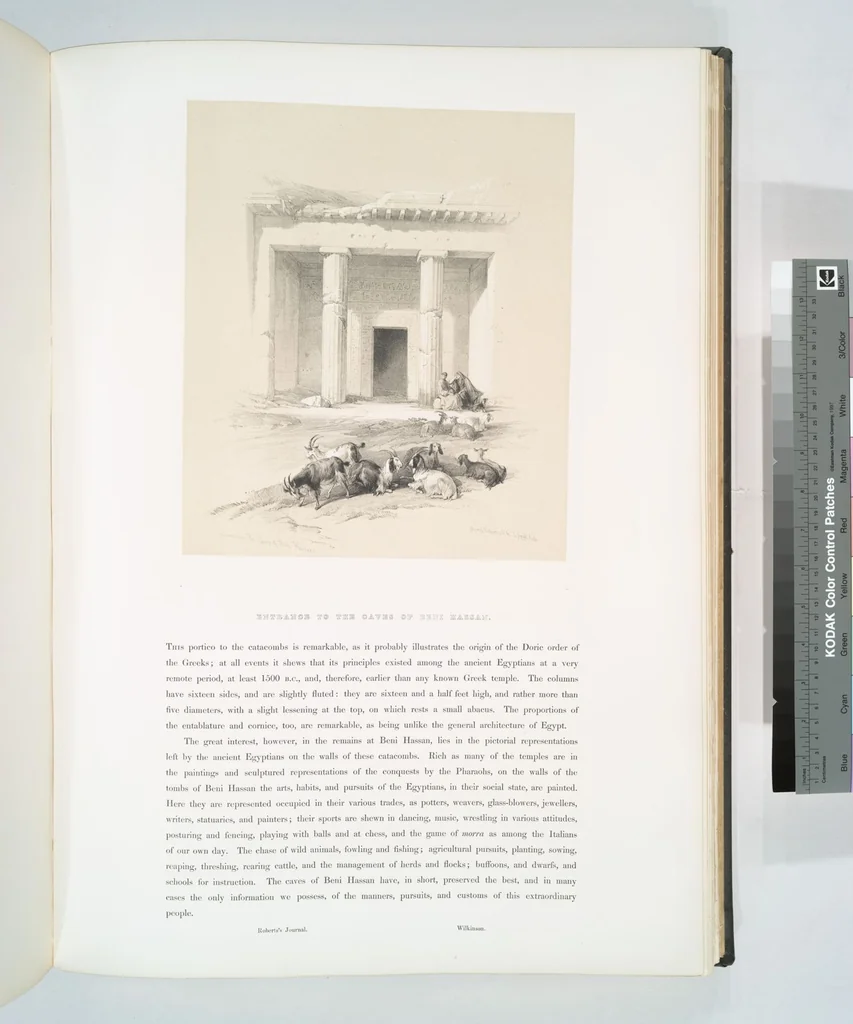An illustration from The Holy Land, Syria, Idumea, Arabia, Egypt and Nubia. From drawings made on the spot by David Roberts ... With historical descriptions by the Revd. George Croly ... Lithographed by Louis Haghe, 1842, leaf 168