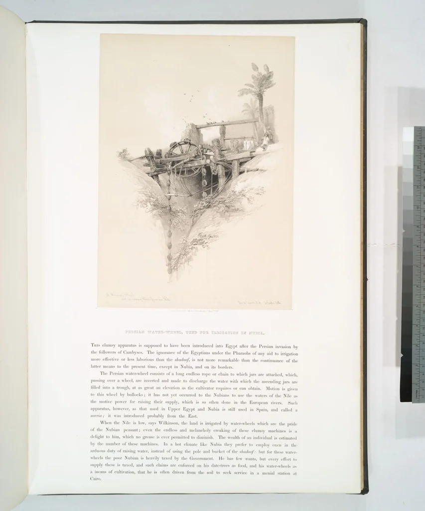 An illustration from The Holy Land, Syria, Idumea, Arabia, Egypt and Nubia. From drawings made on the spot by David Roberts ... With historical descriptions by the Revd. George Croly ... Lithographed by Louis Haghe, 1842, leaf 179