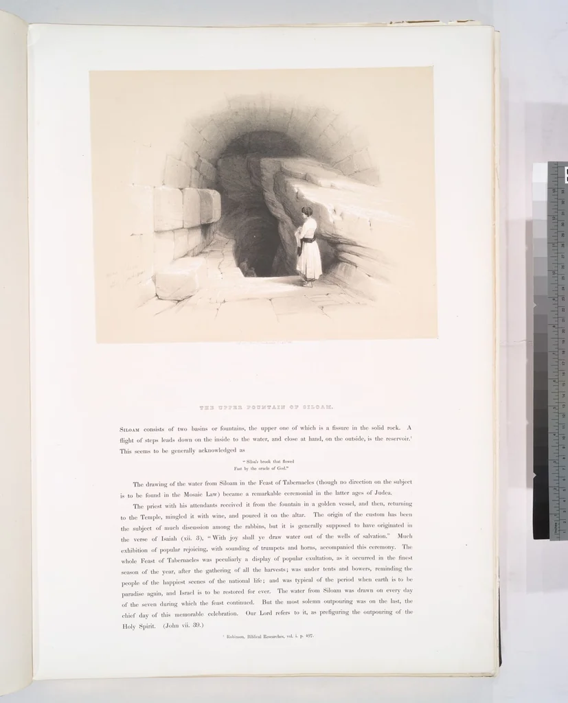 An illustration from The Holy Land, Syria, Idumea, Arabia, Egypt and Nubia. From drawings made on the spot by David Roberts ... With historical descriptions by the Revd. George Croly ... Lithographed by Louis Haghe, 1842, leaf 18
