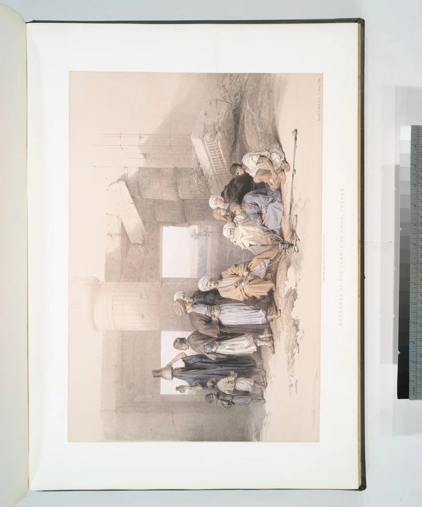 An illustration from The Holy Land, Syria, Idumea, Arabia, Egypt and Nubia. From drawings made on the spot by David Roberts ... With historical descriptions by the Revd. George Croly ... Lithographed by Louis Haghe, 1842, leaf 180