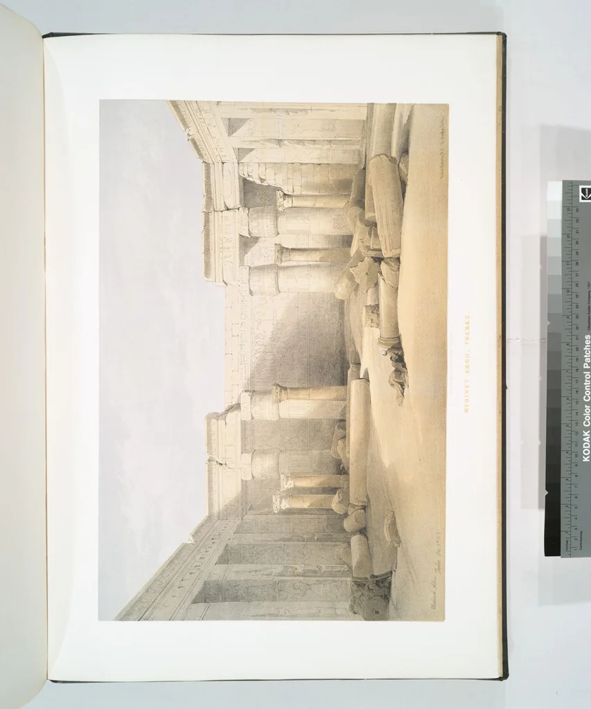 An illustration from The Holy Land, Syria, Idumea, Arabia, Egypt and Nubia. From drawings made on the spot by David Roberts ... With historical descriptions by the Revd. George Croly ... Lithographed by Louis Haghe, 1842, leaf 188