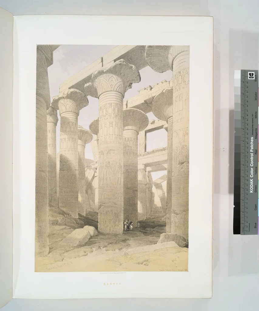 An illustration from The Holy Land, Syria, Idumea, Arabia, Egypt and Nubia. From drawings made on the spot by David Roberts ... With historical descriptions by the Revd. George Croly ... Lithographed by Louis Haghe, 1842, leaf 200