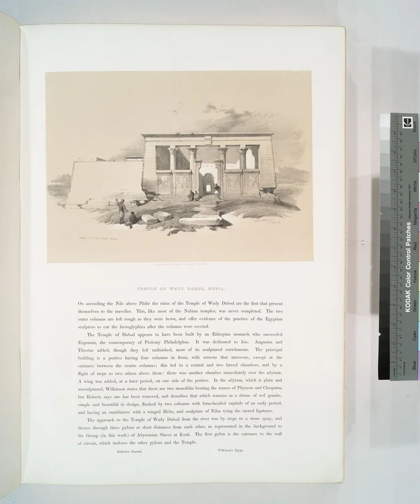 An illustration from The Holy Land, Syria, Idumea, Arabia, Egypt and Nubia. From drawings made on the spot by David Roberts ... With historical descriptions by the Revd. George Croly ... Lithographed by Louis Haghe, 1842, leaf 201