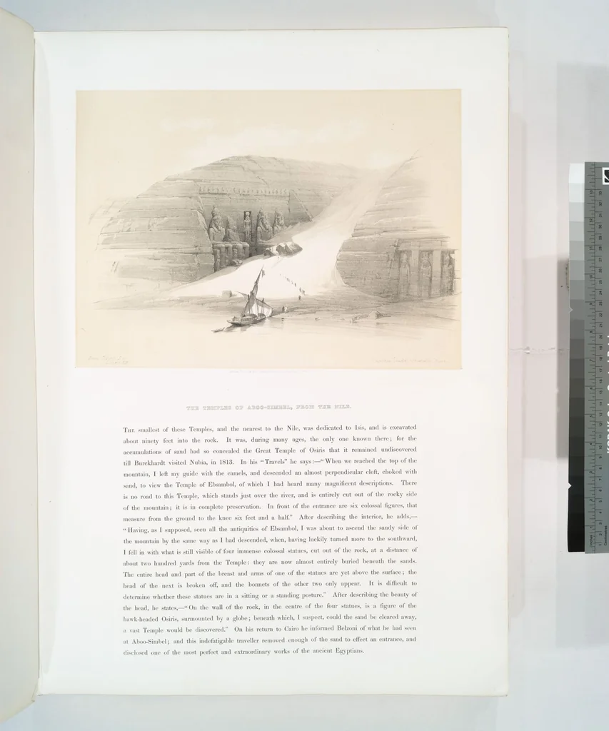 An illustration from The Holy Land, Syria, Idumea, Arabia, Egypt and Nubia. From drawings made on the spot by David Roberts ... With historical descriptions by the Revd. George Croly ... Lithographed by Louis Haghe, 1842, leaf 205