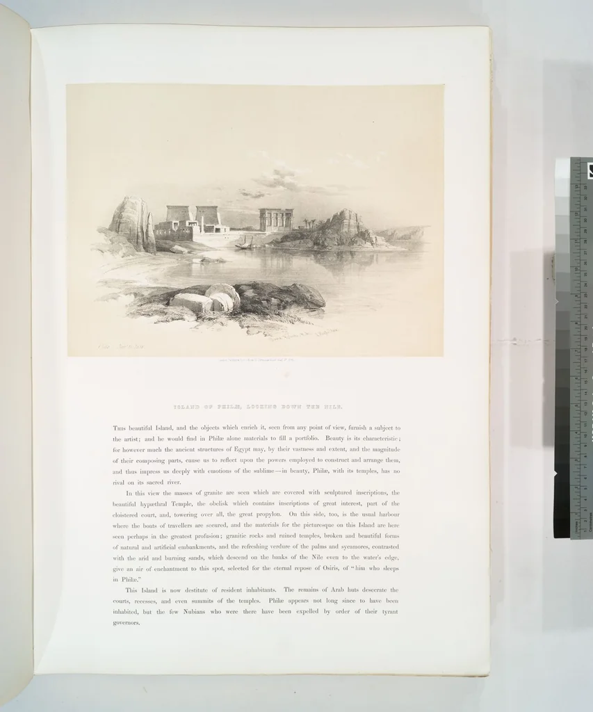 An illustration from The Holy Land, Syria, Idumea, Arabia, Egypt and Nubia. From drawings made on the spot by David Roberts ... With historical descriptions by the Revd. George Croly ... Lithographed by Louis Haghe, 1842, leaf 213